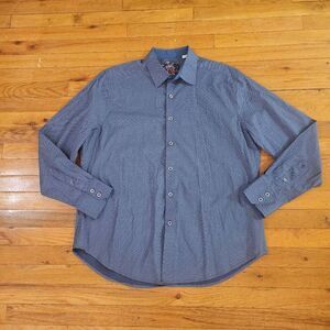 Robert Graham Mens Classic Fit Button Up Shirt Cotton Blue Size L